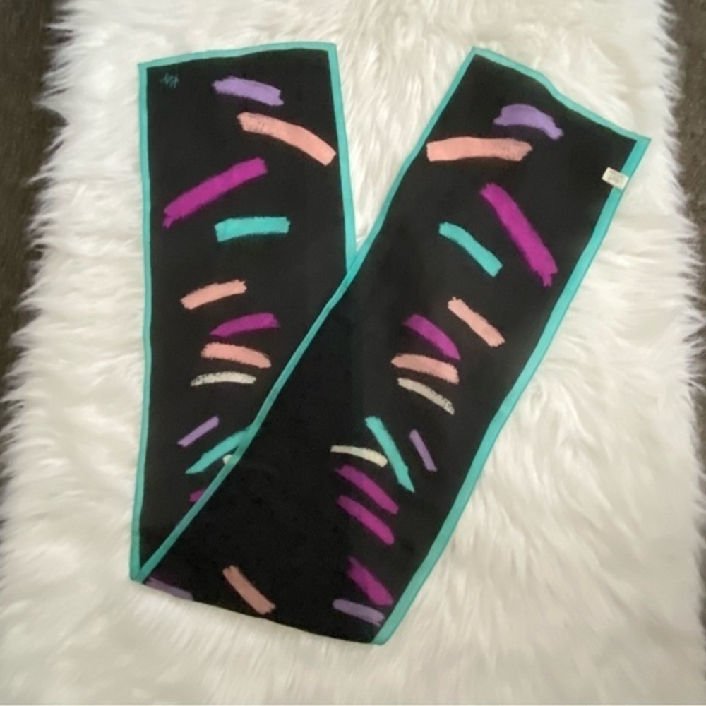 Katja Silk Chiffon Scarf Vintage 1970’s Oblong 10 X 59”